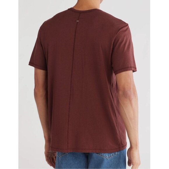 rag & bone Men's Short Sleeve Lightweight Crew T-Shirt Cotton Lyocell Spice Plum - Picture 2 of 4